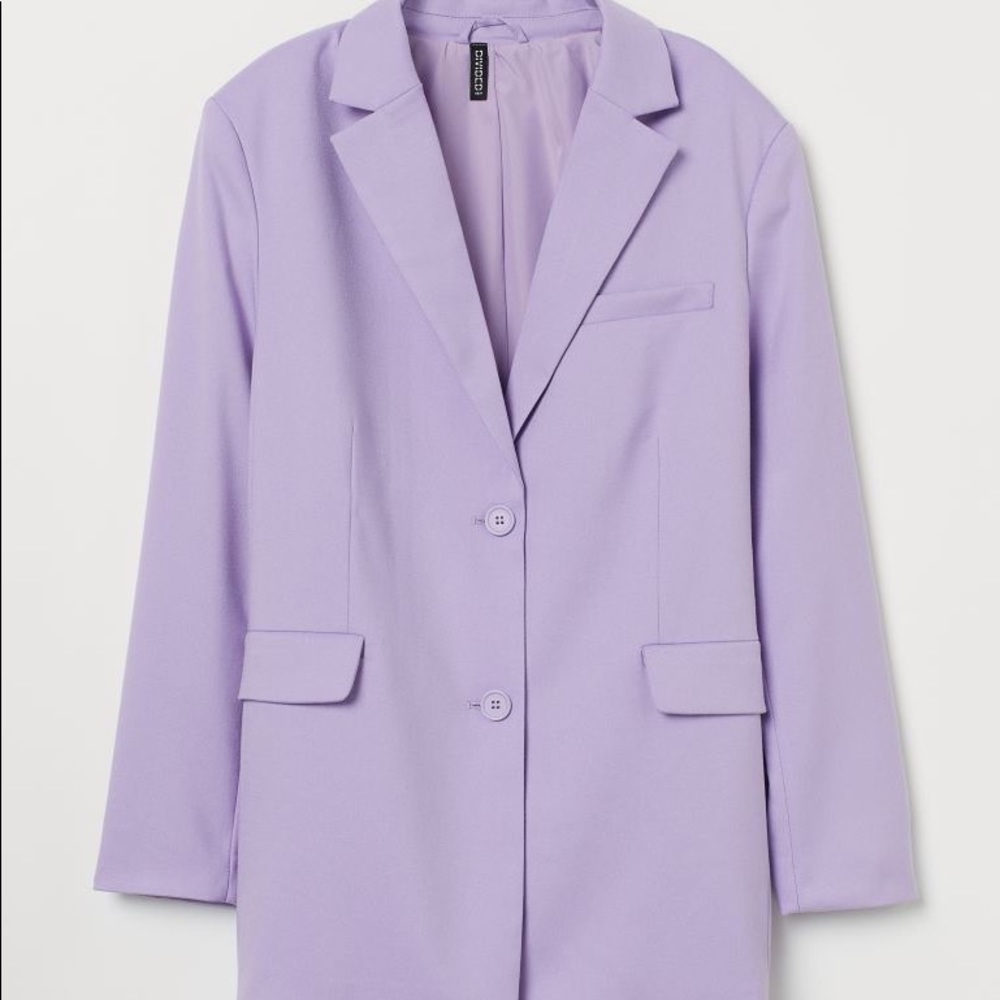 Oversized light purple lavender H&M blazer jacket